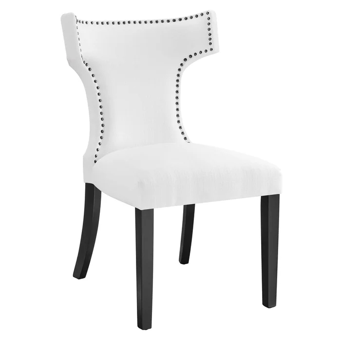 Modway – Curve Fabric Dining Chair by Modway Bar and Dining Dining Chairs White – EEI-2221-WHI