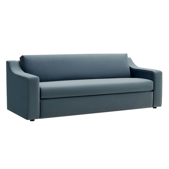 Modway – Liora Performance Velvet Sofa by Modway Living Room Sofas and Armchairs Blue – EEI-7219-CAB