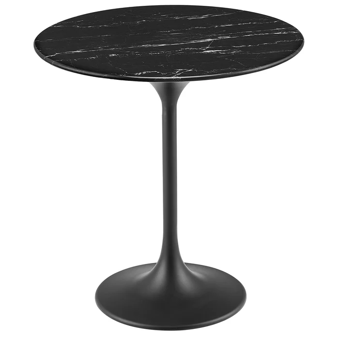 Modway – Lippa 20″ Round Faux Marble Side Table by Modway Living Room Tables Black – EEI-5690-BLK-BLK