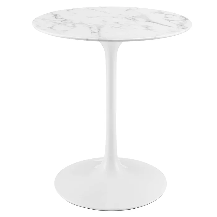 Modway – Lippa 28″ Round Faux Marble Dining Table by Modway Bar and Dining Bar and Dining Tables White – EEI-1128-WHI