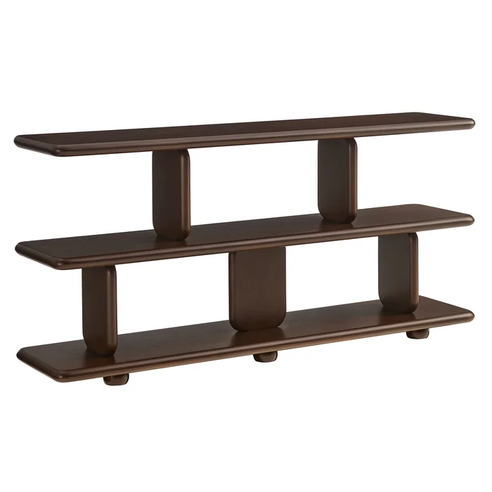 Modway – Lyle Sculptural 2-Tier Bookshelf by Modway Living Room Decor Brown – EEI-7232-WAL