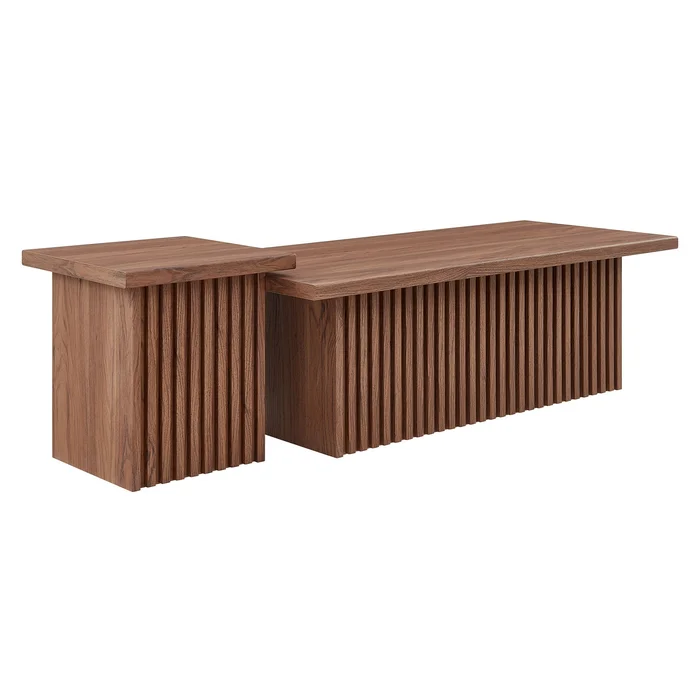 Modway – Render Nesting Coffee Tables Set of 2 by Modway Living Room Tables Walnut – EEI-6970-WAL