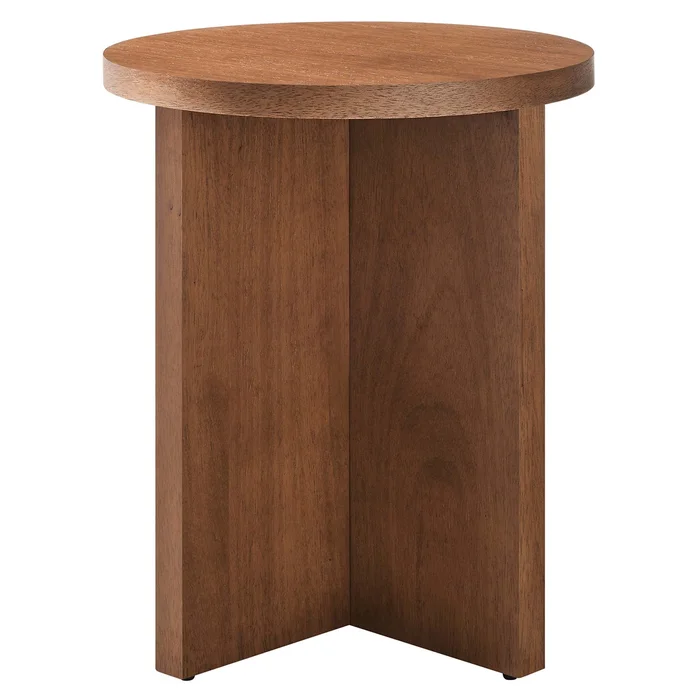 Modway – Silas Round Wood Side Table by Modway Living Room Tables Brown – EEI-6579-WAL