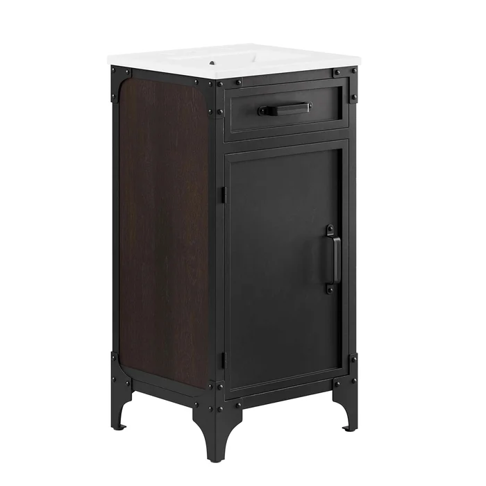 Modway – Steamforge 18″ Bathroom Vanity by Modway Bathroom Vanities Black – EEI-6411-WHI-BLK