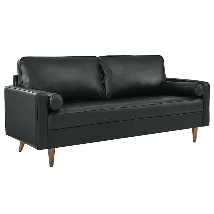 Modway – Valour Leather Sofa by Modway Living Room Sofas and Armchairs Black – EEI-4633-BLK