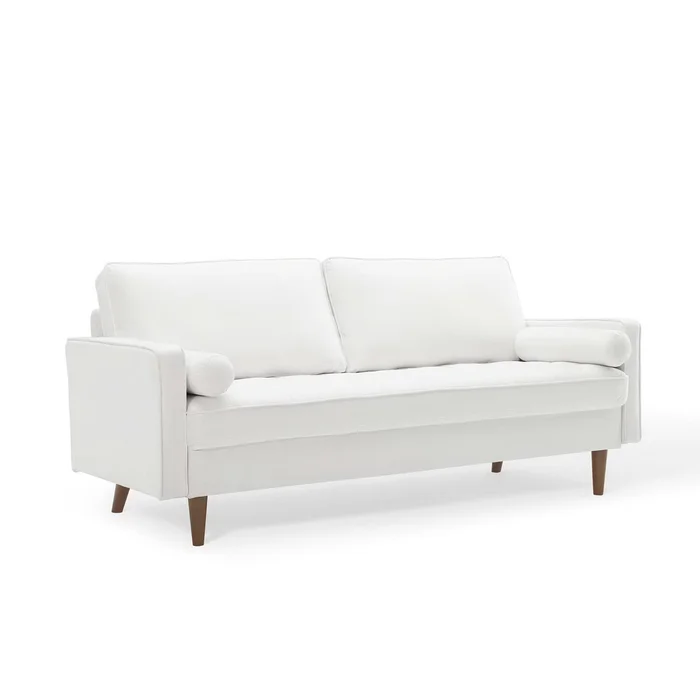 Modway – Valour Performance Velvet Sofa by Modway Living Room Sofas and Armchairs White – EEI-3764-WHI