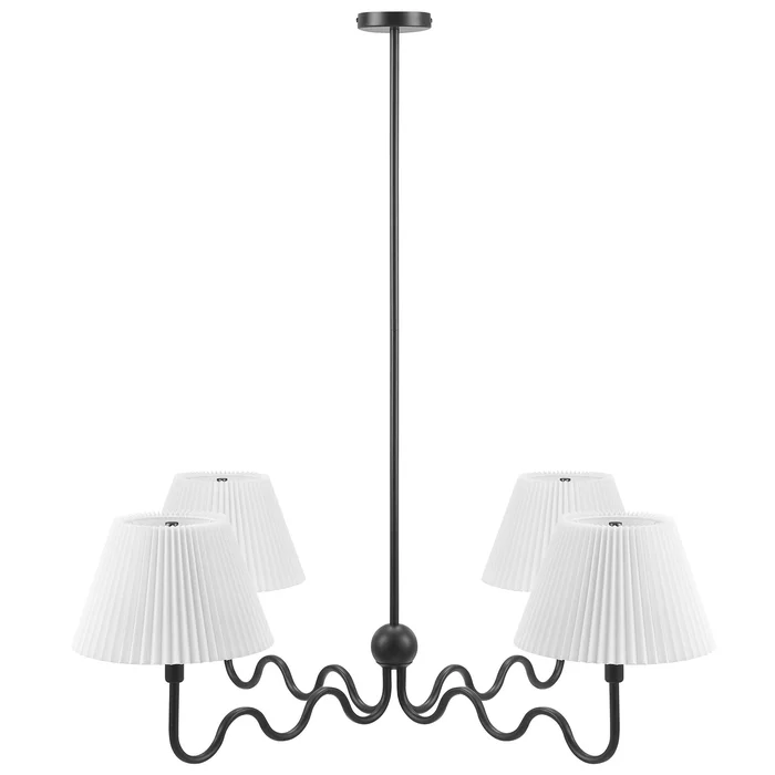 Modway – Wave Squiggle 4-Arm Pendant Light by Modway Lighting Ceiling Lamps Black – EEI-6875-BLK
