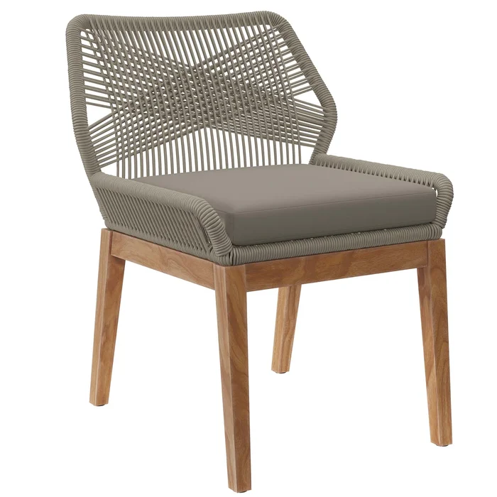 Modway – Wellspring Outdoor Patio Teak Wood Dining Chair by Modway Outdoor Furniture Bar and Dining Gray – EEI-5747-LGR-GRG