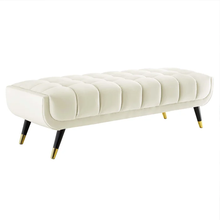 Modway Outlet Adept 60″ Performance Velvet Bench by Modway Living Room Furniture Ivory – EEI-4241-IVO