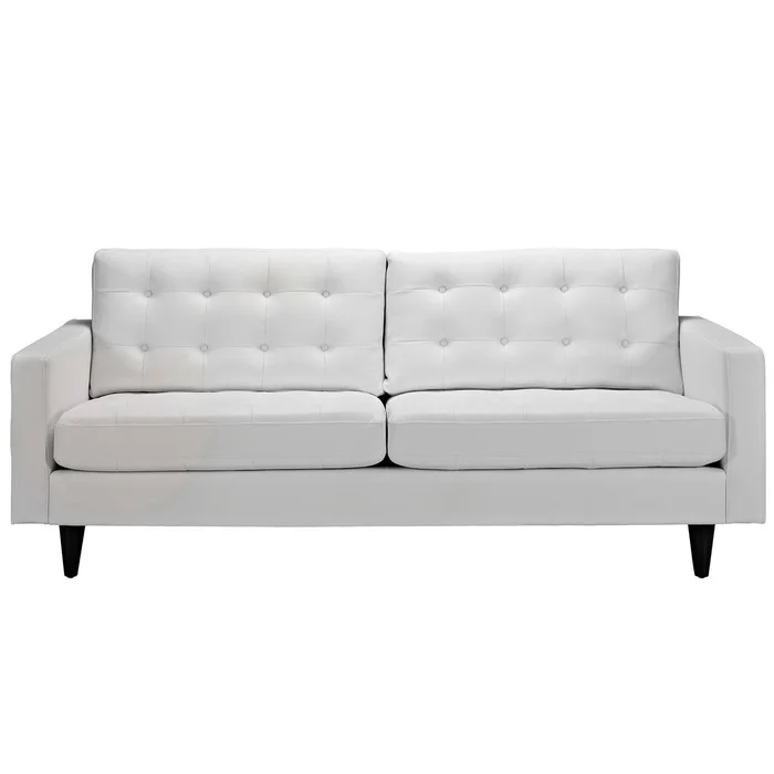 Modway Outlet Empress Bonded Leather Sofa by Modway Living Room Furniture White – EEI-1010-WHI
