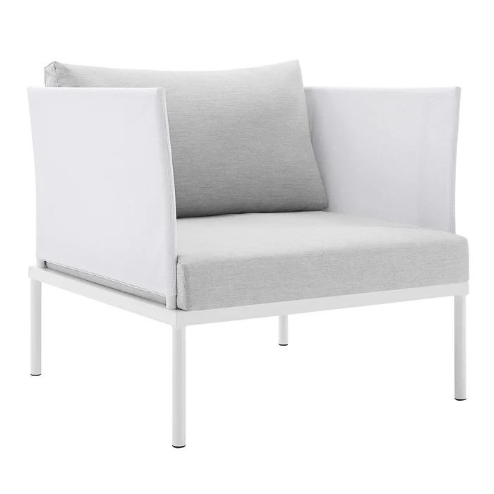 Modway Outlet Harmony Sunbrella? Outdoor Patio Aluminum Armchair by Modway Outdoor Furniture Furniture White Gray – EEI-4955-WHI-GRY