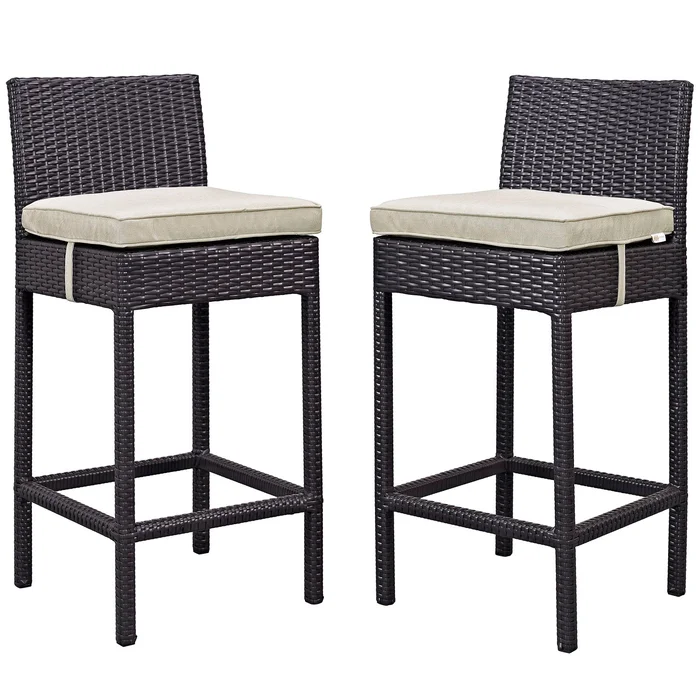 Modway Outlet Lift Outdoor Patio Bar Stool Set of 2 by Modway Outdoor Furniture Furniture Espresso Beige – EEI-1281-EXP-BEI