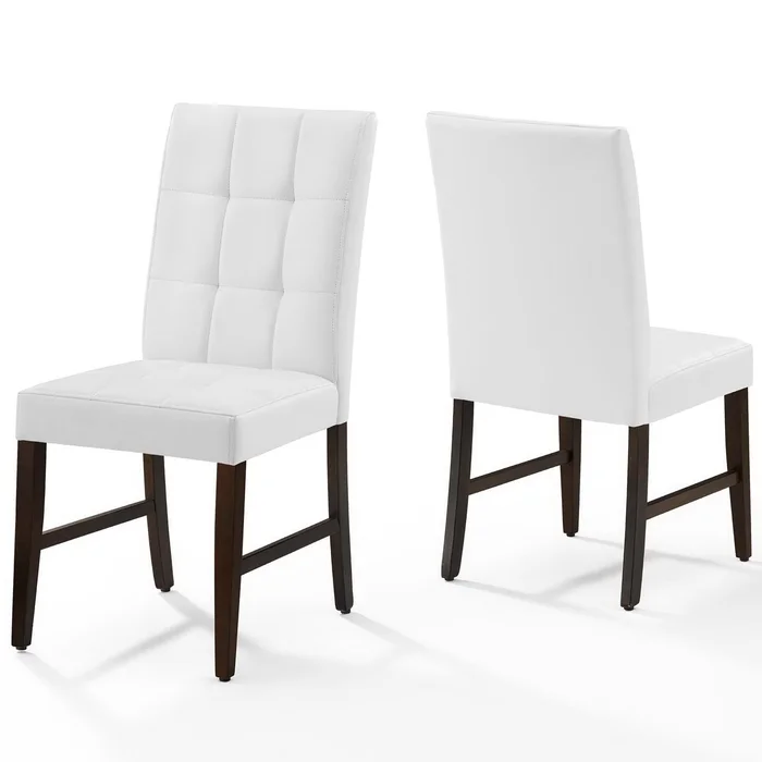 Modway Outlet Promulgate Biscuit Tufted Upholstered Faux Leather Dining Side Chair Set of 2 by Modway Bar and Dining Furniture White – EEI-3336-WHI