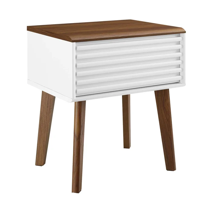 Modway Outlet Render End Table by Modway Bedroom Furniture Walnut White – EEI-3345-WAL-WHI