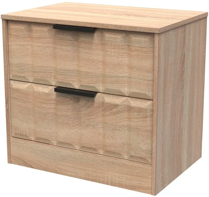 New York 2 Drawer Midi Chest with Black Handles