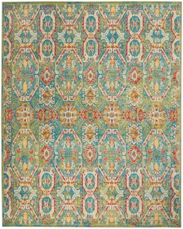 Nourison Clearance Allur ALR05 Turquoise/Multicolor Rug