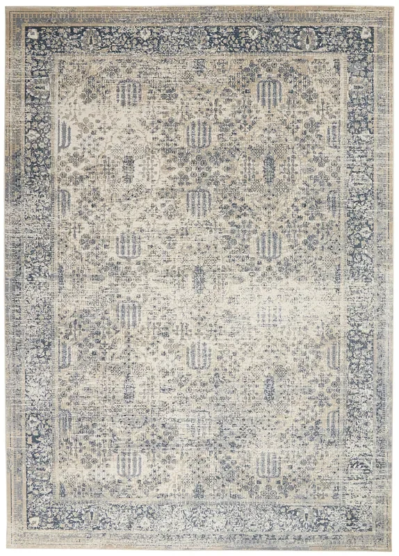 Nourison Clearance Malta MAI12 Ivory/Blue Rug