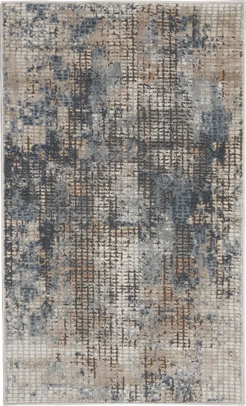 Nourison Quarry QUA02 Blue/Beige Rug