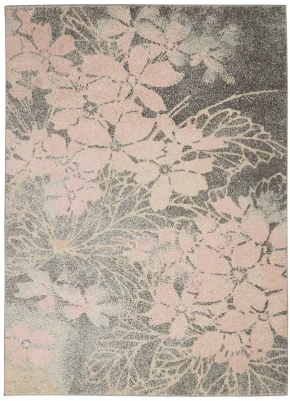 Nourison Sale Tranquil TRA08 Grey/Pink Rug