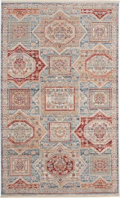 Nourisonstead HMS02 Blue/Multicolor Rug