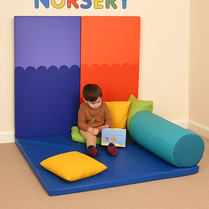 Nursery Soft Wall Pads x 2 – Multi Colour + Floor Mat + Cushions