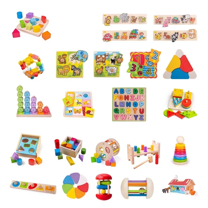 Nursery Wooden Puzzle & Toy Bulk Play Pack
