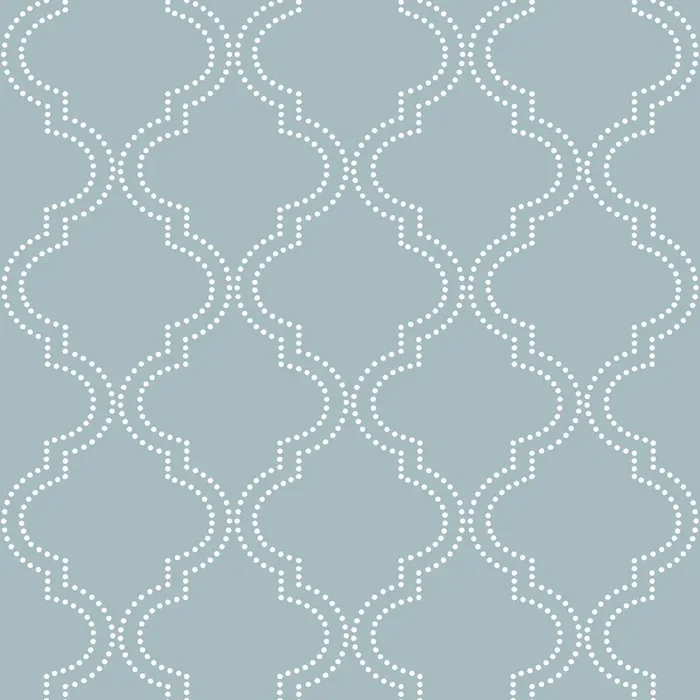 NuWallpaper NU1826 Slate Blue Quatrefoil Peel & Stick Wallpaper