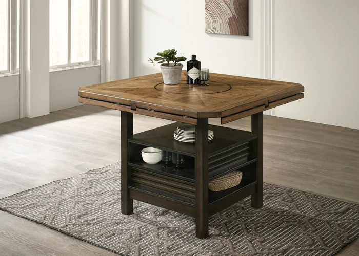 Oakly – Counter Height Table – Dark Brown