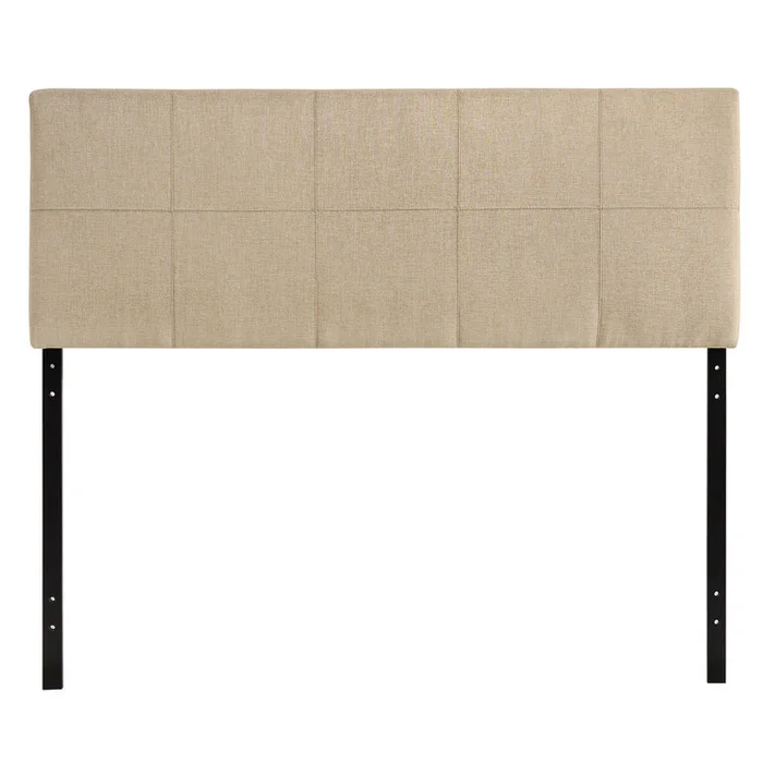 Oliver Full Fabric Headboard, Beige Fabric