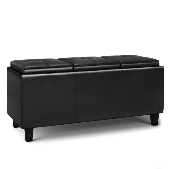 Ottoman with lift up lids in Vegan Leather