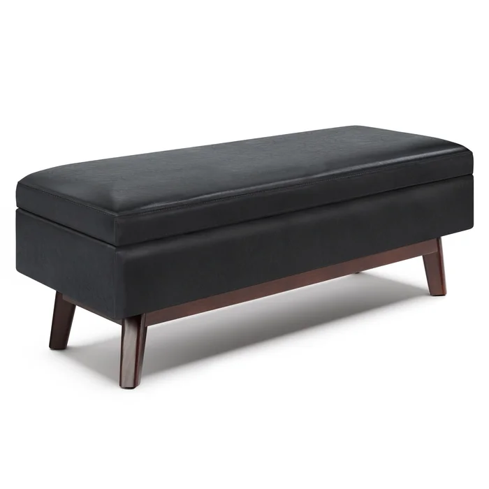Owen – Rectangular Storage Ottoman – Midnight Black