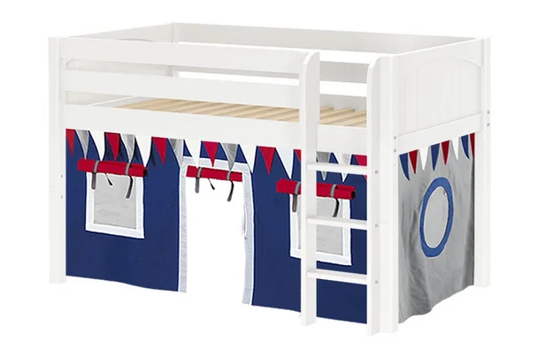 Pablo’s White Low Twin Size Playhouse Loft Bed