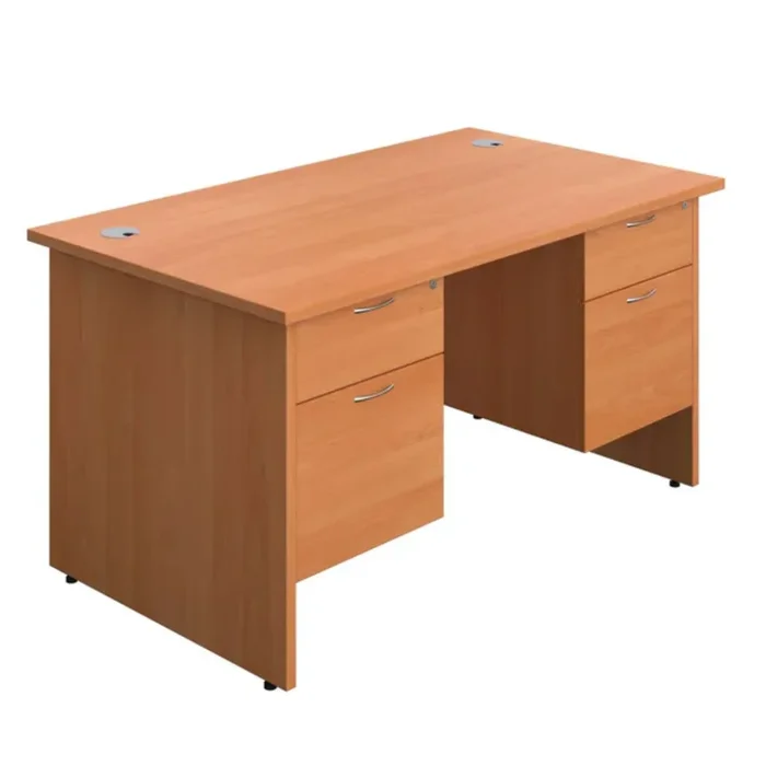 Panel Rectangular Desk + 2 X 2 Drawer Fixed Pedestal Bundle