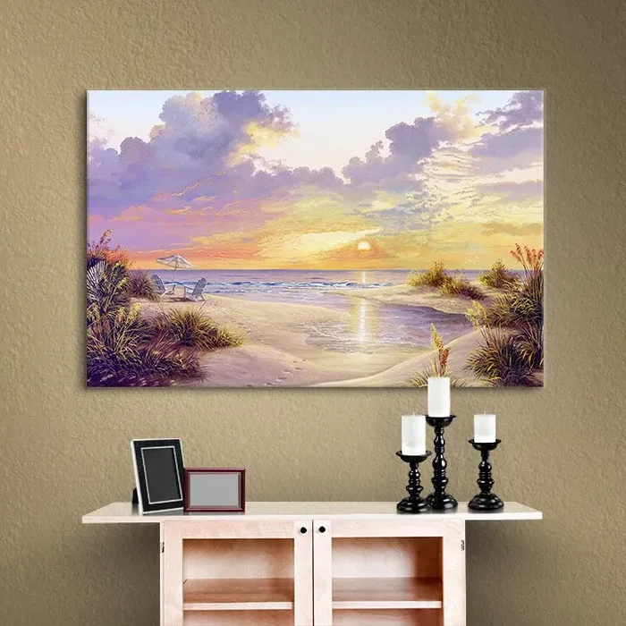 Paradise Sunset – Wrapped Canvas Graphic Art Set KB2385-A6-B3-P2