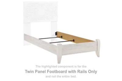 Paxberry – Whitewash – Twin Panel Footboard w/Rails