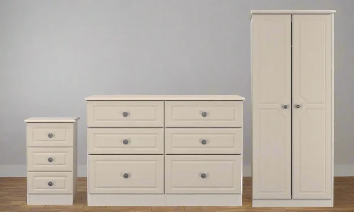 Pembroke Wardrobe, 3 Drawer Bedisde & 6 Drawer Chest