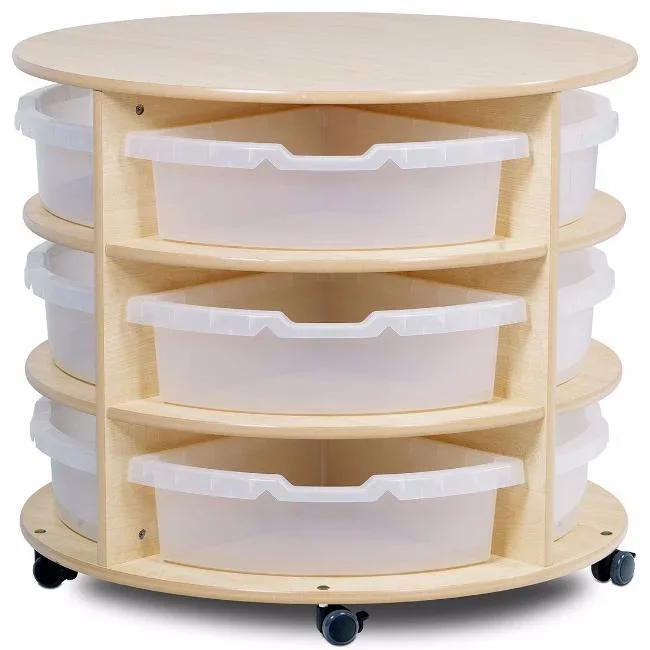 Playscapes Mobile Low Level Circular Storage Unit – 12 x Plastic Trays