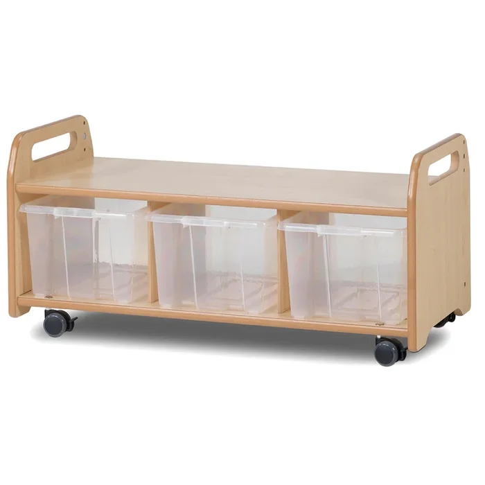 Playscapes Mobile Low Level Storage Unit – 3 x Plastic Tray