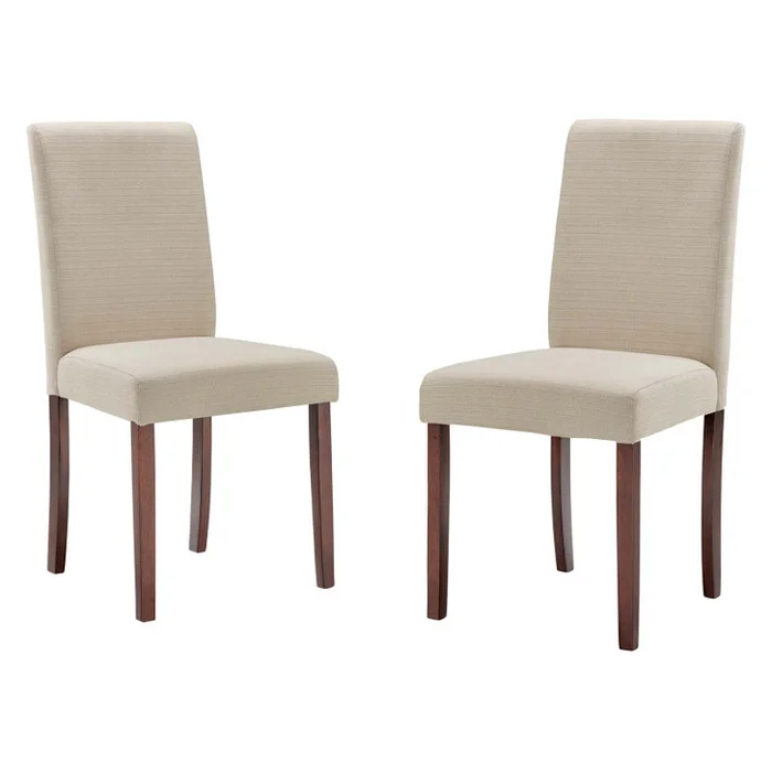 Prosper Upholstered Fabric Dining Side Chair Set of 2, Fabric, Wood, Beige, 18233