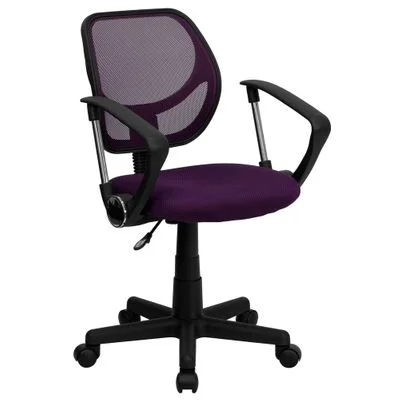 Purple Mesh Computer Chair with Arms – WA-3074-PUR-A-GG