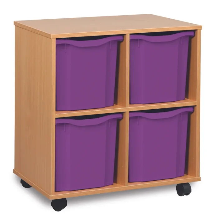 Quad Tray Mobile Storage Unit 4 x Trays