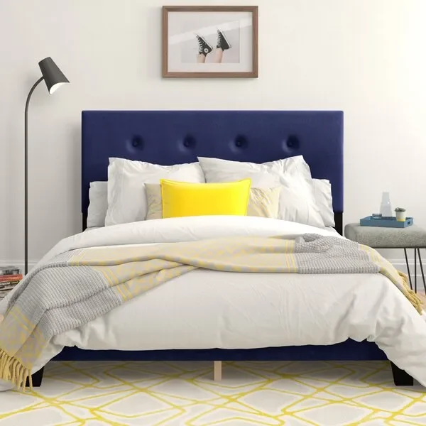 Queen Blue Dungannon Low Profile Bed K8649