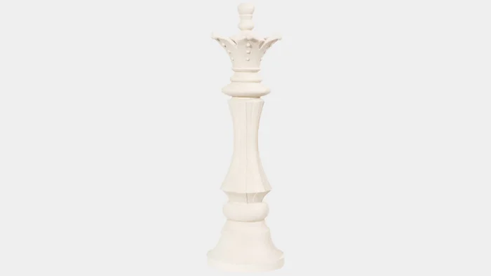 Queen Chess Sculpture in Stone White–Life-Size, Handcrafted
