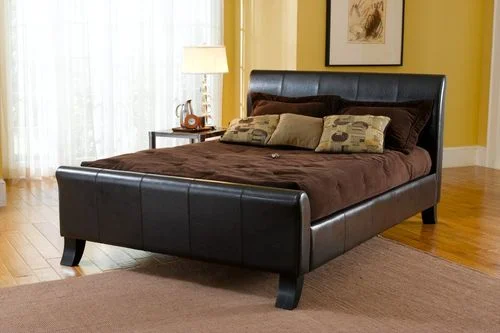 Queen Size Bed – Brookland Queen Size Bed in Dark Brown Leather – Hillsdale – 1328BQR