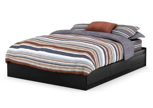 Queen Size Mates Bed in Solid Black – South Shore Furniture – 3170210