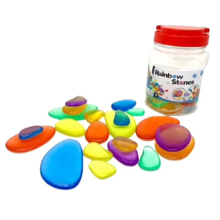 Rainbow Sensory Stacking Translucent Stones (30 pcs)
