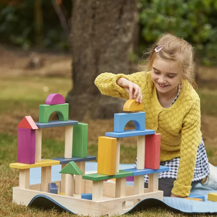 Rainbow Wooden Jumbo Block Set – Pk54