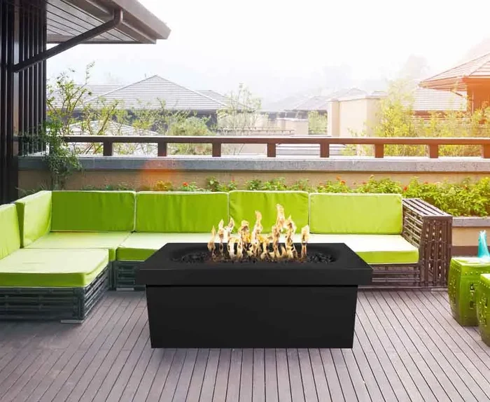 Ramona Natural Gas Concrete Fire Pit Table, Black **AS IS** (#K3431)