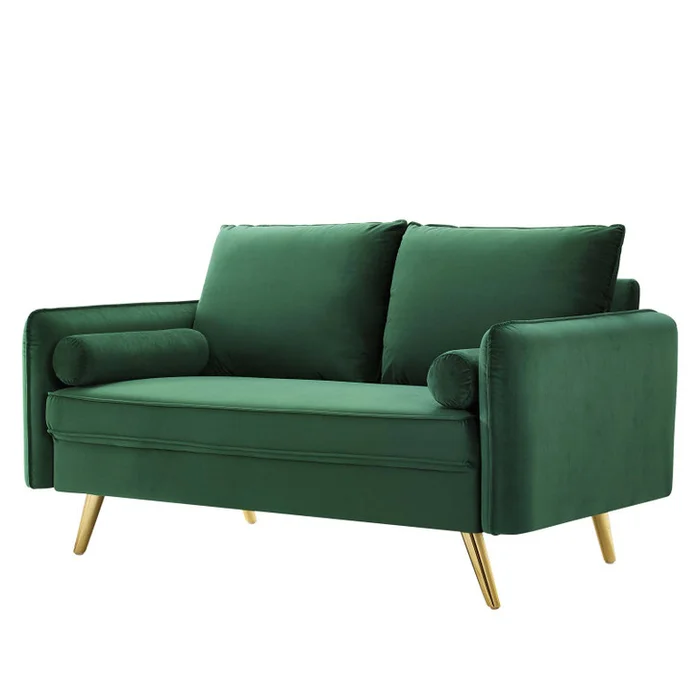 Revive Performance Velvet Loveseat, Velvet, Green, 18945
