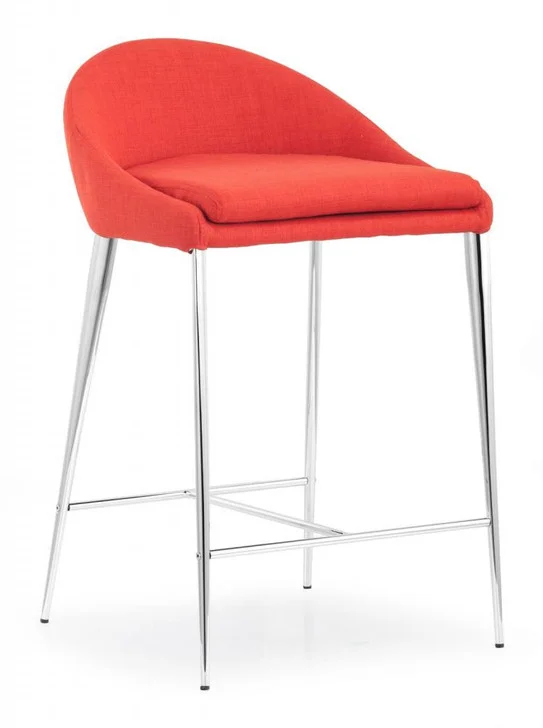 Reykjavik Counter Chair, Orange Chromed Steel (set of two)